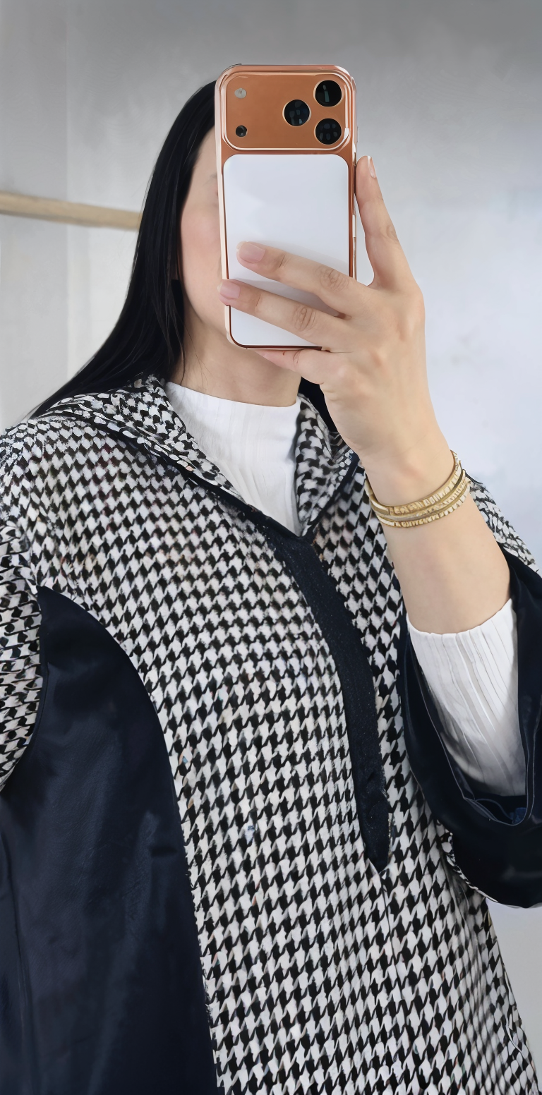 Jellaba en pied de poule