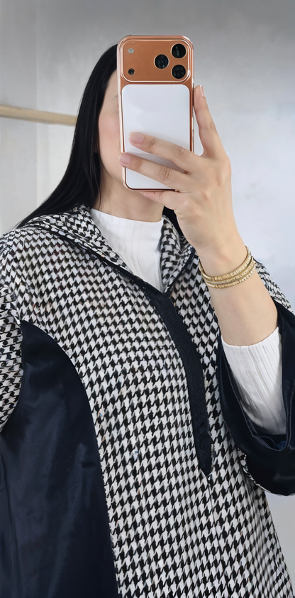 Jellaba en pied de poule