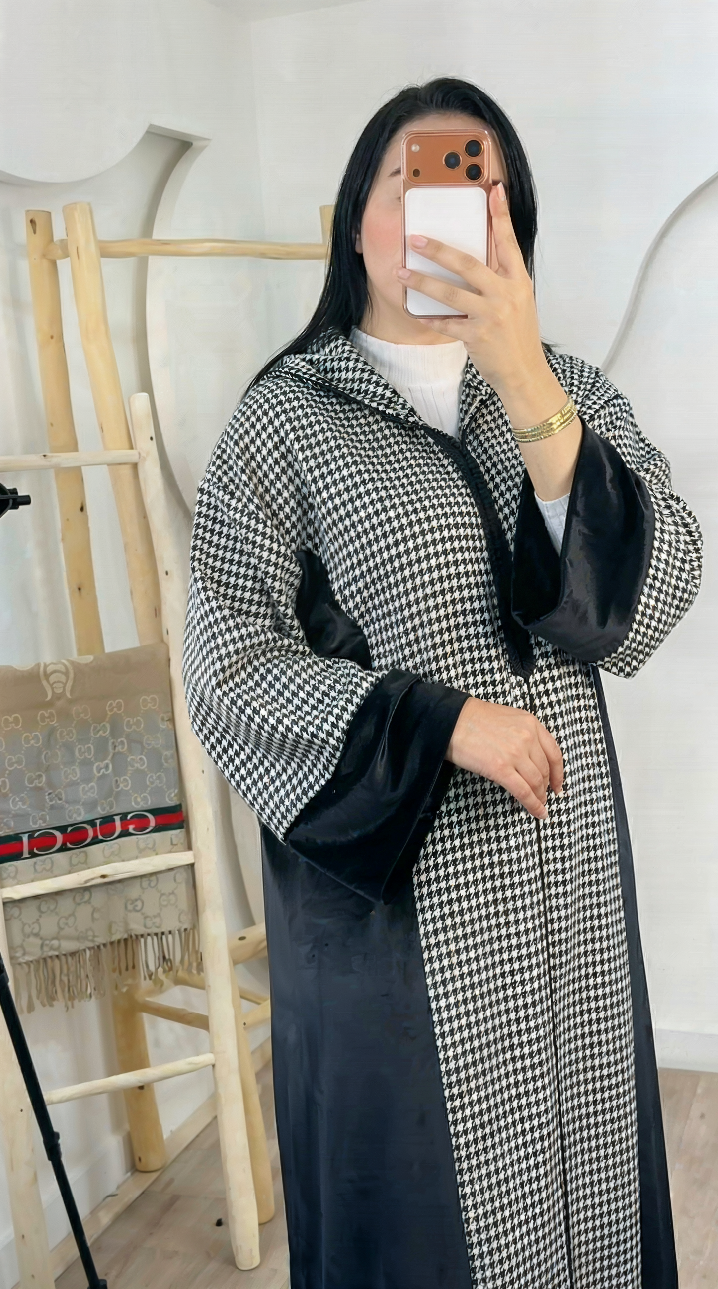 Jellaba en pied de poule